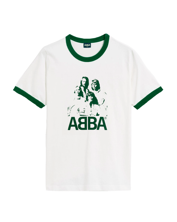 ABBA Ringer T-shirt (Off-White/Green)
