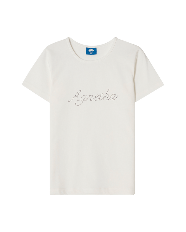 Agnetha Rhinestone Tight Ringer T-shirt