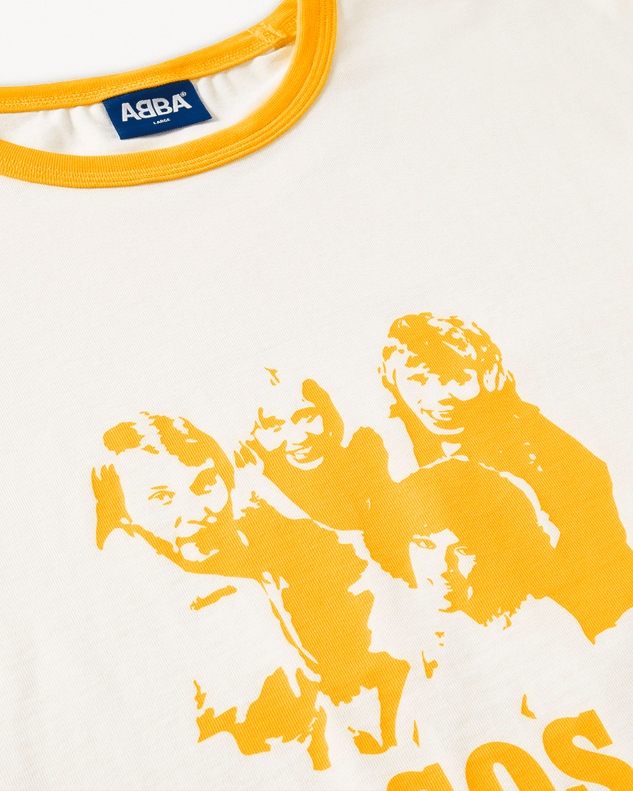 ‘SOS’ Ringer T-shirt (Off-White/Yellow)