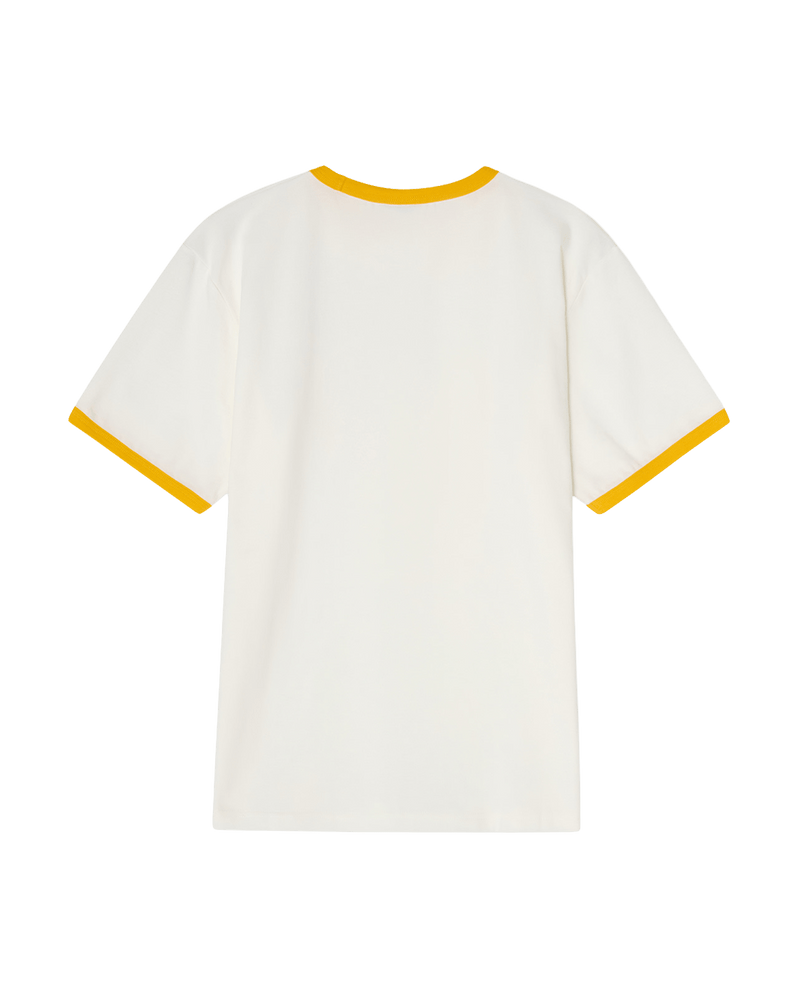 ‘SOS’ Ringer T-shirt (Off-White/Yellow)