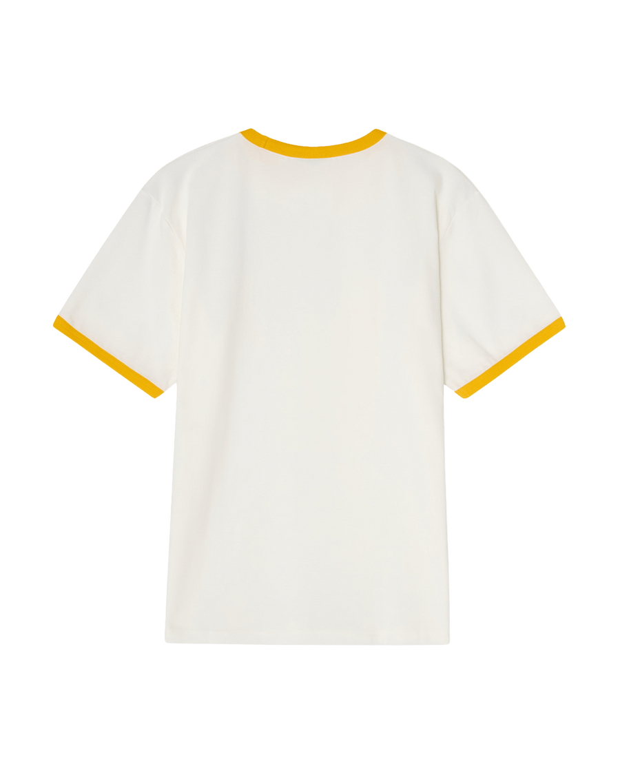 ‘SOS’ Ringer T-shirt (Off-White/Yellow)